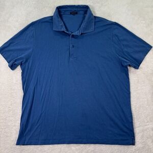 Patrick Assaraf Polo Shirt Men's 2XL Blue Pima Cotton Blend Golfer Performance